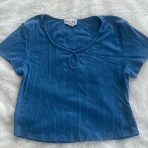 Luxor Blue Keyhole Short Sleeve Tee